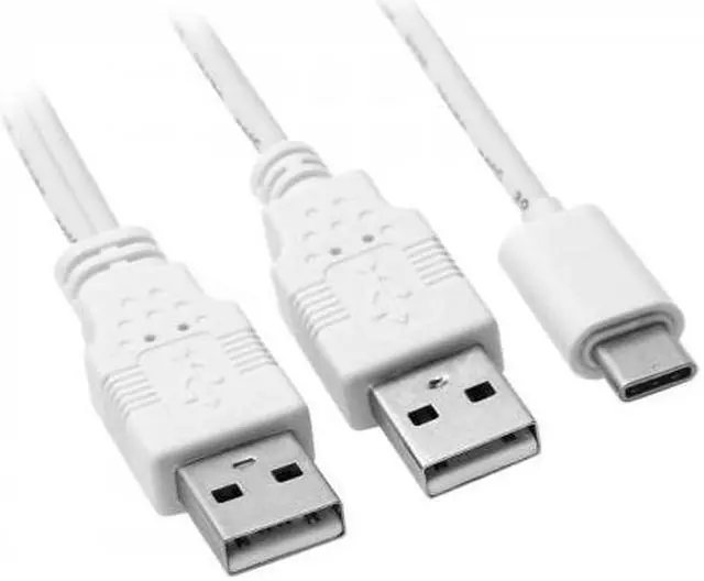 Alt view image 2 of 7 - Cablecc USB 3.1 Type C USB-C to Dual A Male Extra Power Data Y Cable for Cell Phone & Hard Disk UC-373