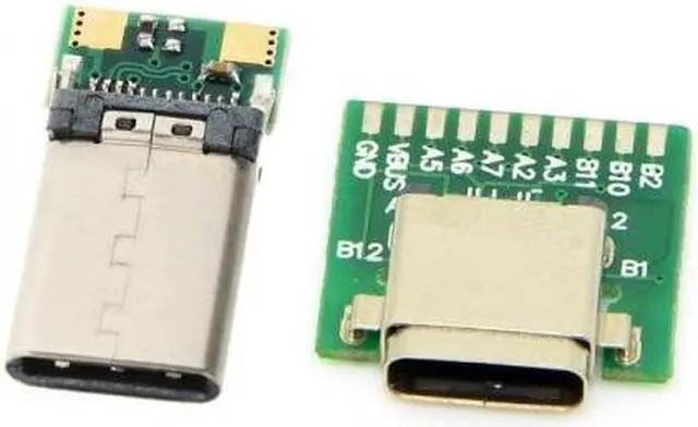 Main image of CHENYANG DIY 24pin USB 3.1 Type C Male & Female Plug & Socket Connector SMT type with PC Board 1 set