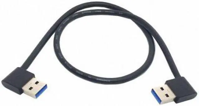 Alt view image 6 of 6 - Cablecc USB 3.0 Type A Male 90 Degree Left Angled to Right Angled Extension Cable Straight Connection 50cm