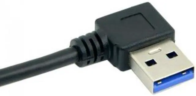 Alt view image 3 of 6 - Cablecc 90 Degree Right Angled USB 3.0 A Type Male to Straight A Type Male Data Cable 40cm