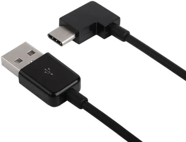 Alt view image 4 of 4 - CY 20cm Right Angled Type C USB-C to USB 2.0 Cable 90 Degree Connector for Tablet & Mobile Phone UC-011-BK-0.2M