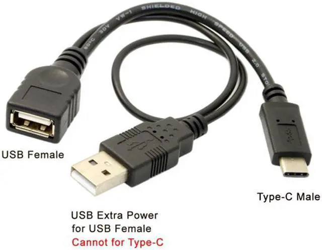 Alt view image 6 of 6 - Cablecc USB-C Type-C USB 3.1 to  USB 2.0 Female OTG Data Cable with Power for Cell Phone & Tablet & Laptop & Macbook Pro