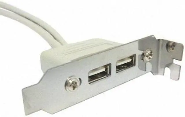 Alt view image 4 of 7 - CHENYANG Low Profile 9.5mm Height USB 2.0 Female Back panel to Motherboard 9pin cable with PCI bracket 40cm