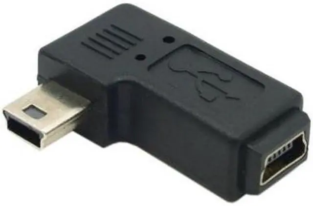 Alt view image 4 of 5 - CHENYANG 2pcs 90 Degree Left & Right Angled Mini USB 5 Pin Male to Female Extension Adapter