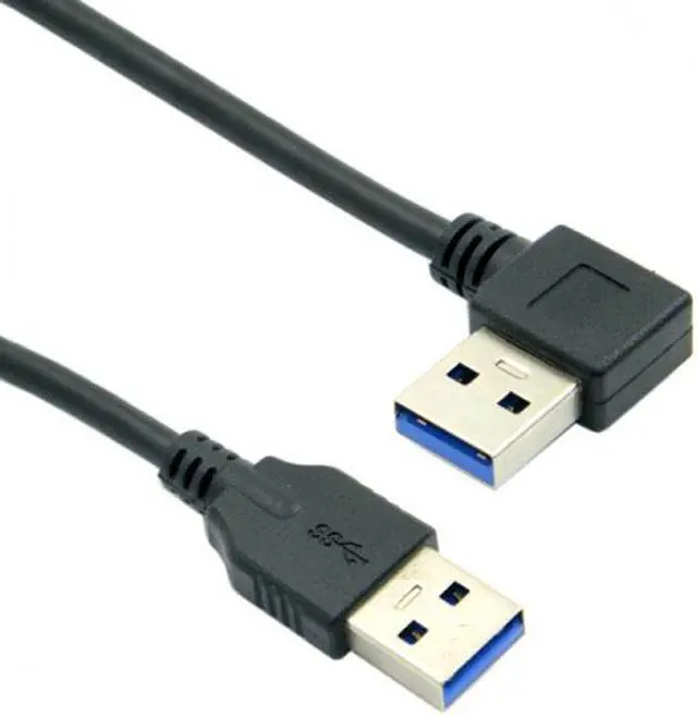 Alt view image 2 of 6 - Cablecc 90 Degree Right Angled USB 3.0 A Type Male to Straight A Type Male Data Cable 40cm