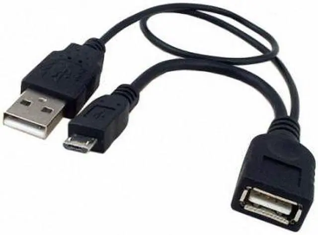 Alt view image 2 of 4 - CHENYANG Black Color Micro USB 2.0 OTG Host Flash Disk Cable with USB power  for Galaxy S3 i9300 S4 i9500 Note2 N7100 Note3 N9000 & S5 i9600