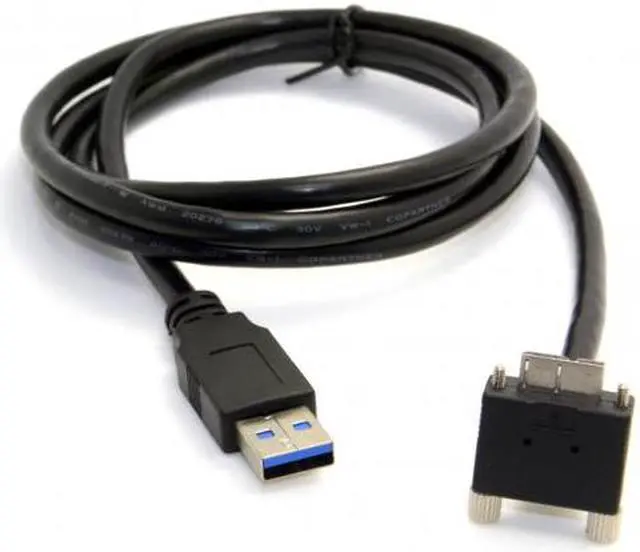 Alt view image 4 of 5 - Cablecc 1.2m 90 Degree Down Angled Micro USB Screw Mount to 3.0 Data Cable for Industrial Camera