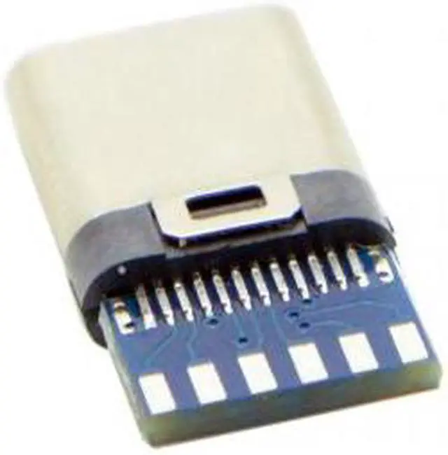 Alt view image 4 of 7 - CHENYANG 5set DIY 24pin USB 3.1 Type C USB-C Male Plug Connector SMT type with 3.5mm SR and Housing Cover U3-350-WH