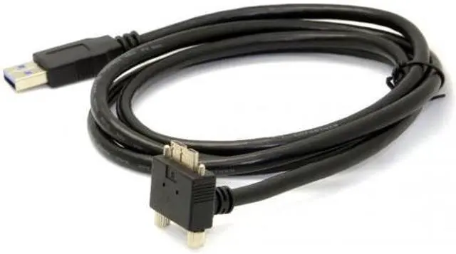 Alt view image 5 of 5 - Cablecc 1.2m 90 Degree Down Angled Micro USB Screw Mount to 3.0 Data Cable for Industrial Camera