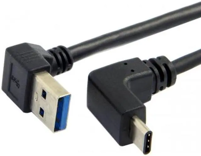 Alt view image 4 of 5 - CHENYANG USB 3.1 USB-C Up & Down Angled to 90 Degree Down Angled A Male Data Cable for Macbook & Tablet & Phone UC-298-DN