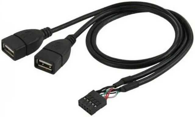 Alt view image 2 of 5 - Cablecc 10 Pin Motherboard Female Header to Dual USB 2.0 Female Adapter Cable 50cm