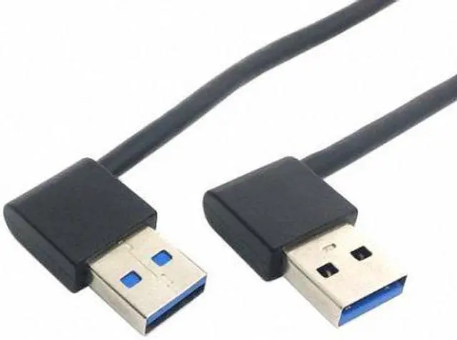 Alt view image 2 of 6 - Cablecc USB 3.0 Type A Male 90 Degree Left Angled to Right Angled Extension Cable Straight Connection 50cm
