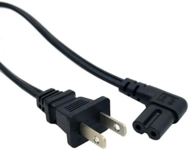 Alt view image 5 of 6 - Cablecc  USA 2pin Male to 90 Degree Right Angled IEC 320 C7 Power Supply Cord cable 1M