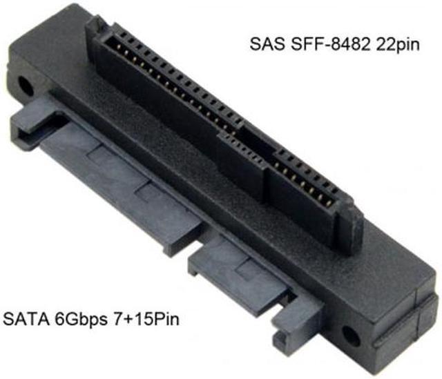 Alt view image 6 of 7 - CHENYANG  Right Angled 90 Degree SFF-8482 SAS 22 Pin to 7 Pin + 15 Pin SATA Hard Disk Drive Raid Adapter