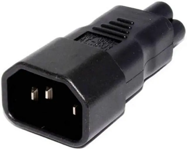 Alt view image 4 of 5 - CY IEC 320 Adapter 3 Poles Socket C14 to Cloverleaf Plug Micky C5 Straight Extension Power Adapter PW-125-BK
