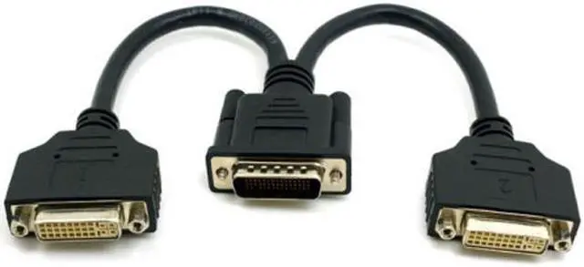 Alt view image 4 of 4 - Jimier DMS-59 Male to Dual DVI 24+5 Female Female Splitter Extension Cable for Graphics Cards & Monitor DV-033-BK