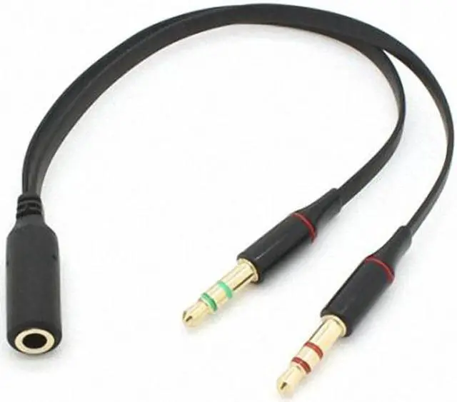 Main image of CHENYANG Black Dual 3.5mm Male to Single Female Headphone Microphone Audio Splitter Cable for Cell Phone & Tablet & Laptop