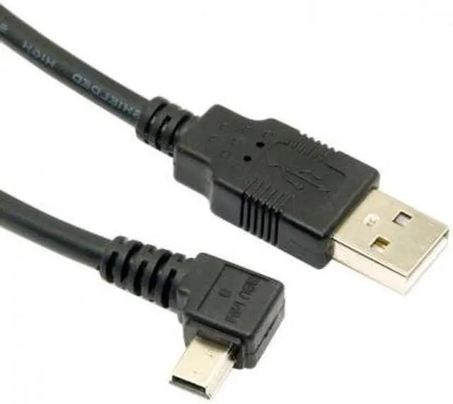 Alt view image 5 of 5 - Cablecc Mini USB B Type 5pin Male Left Angled 90 Degree to USB 2.0 Male Data Cable 6ft 1.8m