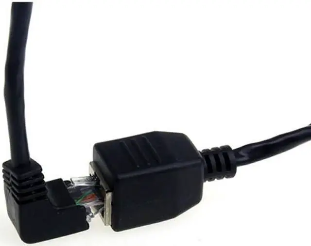 Alt view image 5 of 5 - CHENYANG  Down Angled 90 Degree 8P8C FTP STP UTP Cat 5e Male to Female Lan Ethernet Network Extension Cable 50cm