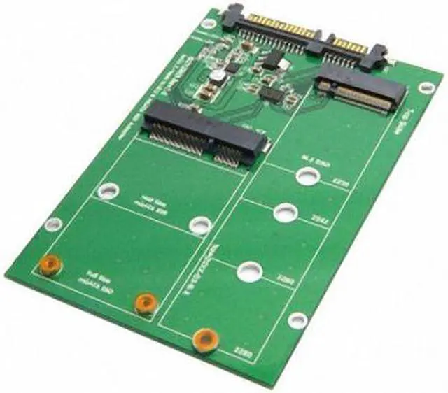Alt view image 2 of 5 - Cablecc  2 in 1 Combo Mini PCI- E 2 Lane M.2 NGFF & mSATA SSD to SATA 3.0 III Adapter Converter PCBA