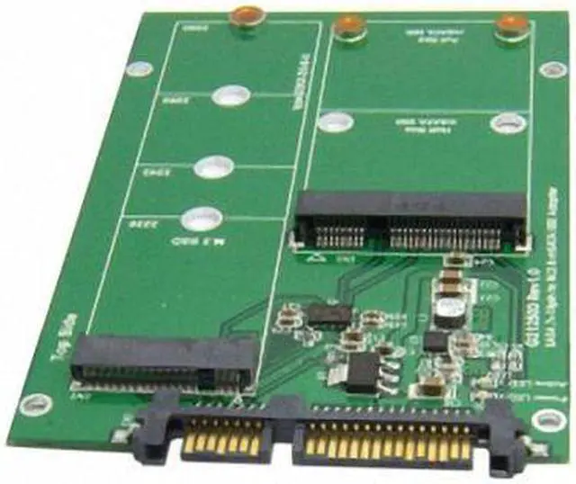 Alt view image 4 of 5 - Cablecc  2 in 1 Combo Mini PCI- E 2 Lane M.2 NGFF & mSATA SSD to SATA 3.0 III Adapter Converter PCBA