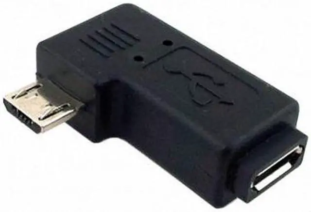 Alt view image 3 of 5 - CHENYANG 90 degree Left angled Micro USB 2.0 5P Male to Female M to F extension adapter