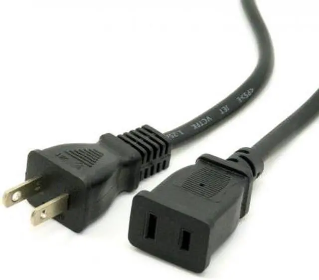Alt view image 2 of 6 - Cablecc  USA Outlet Saver Power Extension Cord Cable 2-prong 2 Outlets  for NEMA 1-15P to NEMA 1-15R 50cm