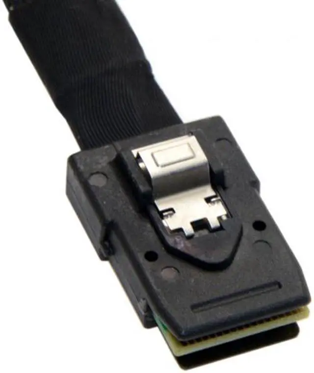 Alt view image 5 of 7 - CHENYANG  Ultra Slim Flat Left Angled 90 Degree Mini SAS 36pin SFF-8087 to 8087 Data Raid Cable 80cm
