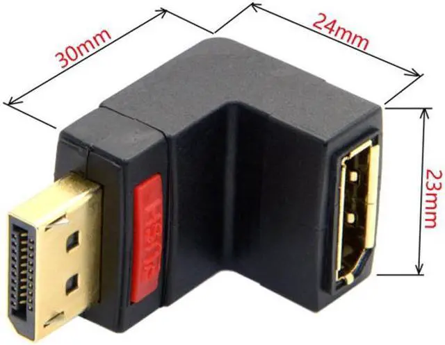 Alt view image 4 of 6 - CY Up Angled 90 Degree DP DisplayPort Male to Female Extension Adapter DP-086-UP