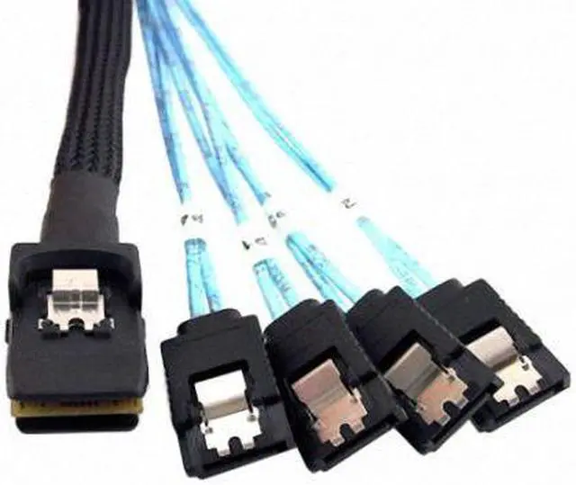 Alt view image 3 of 7 - CY MINI SAS 4i SFF-8087 36P To 4 SATA 7Pin HDD Hard Disk internal cable,1m SF-004-1.0M