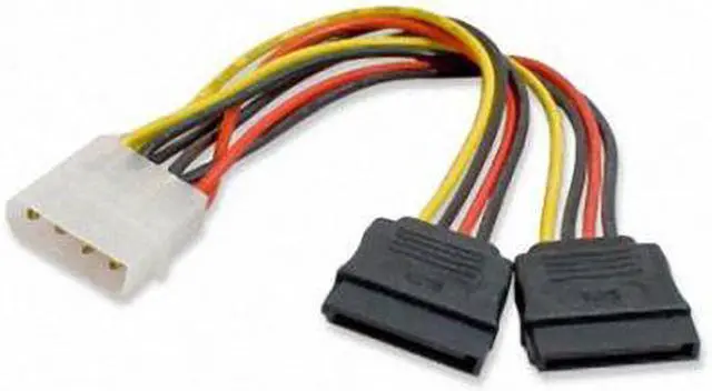 Alt view image 2 of 2 - Cablecc  IDE to dual SATA II 15p Y Splitter 10cm hard disk Power supply Extension Cable