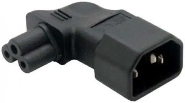 Alt view image 2 of 2 - Cablecc  IEC 90 Degree Adapter 3 Poles Male C14 to Micky C5 Right Angled Extension Power Adapter