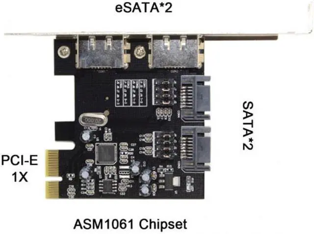 Alt view image 6 of 6 - Cablecc  PCI-E To 4 Ports SATA 3.0 ESATA PCIE SATA3 6Gbps Expansion Card PCI-E Adapter