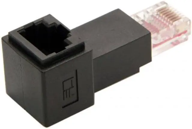 Alt view image 2 of 6 - CY Up Angled 90 Degree 8P8C FTP STP UTP Cat 5e Male to Female Lan Ethernet Network Extension Adapter UT-010-UP