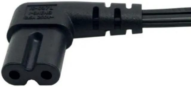 Alt view image 3 of 6 - Cablecc  USA 2pin Male to 90 Degree Right Angled IEC 320 C7 Power Supply Cord cable 1M