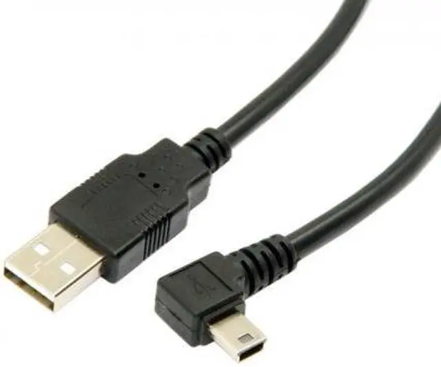 Alt view image 3 of 5 - Cablecc Mini USB B Type 5pin Male Left Angled 90 Degree to USB 2.0 Male Data Cable 6ft 1.8m