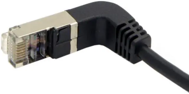 Alt view image 4 of 6 - Jimier Up Angled 90 Degree STP UTP Cat 5e Male to Female Panel Mount Ethernet Network Extension Cable 30cm UT-011-UP-0.3M