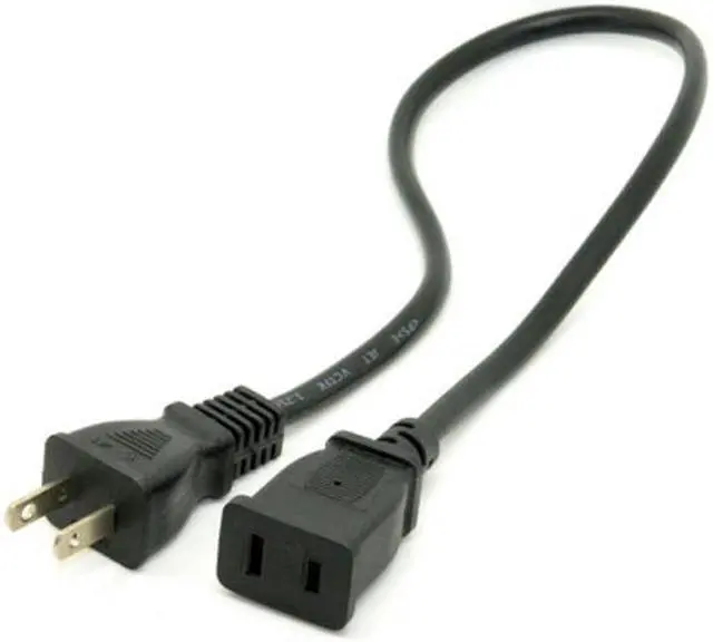Alt view image 6 of 6 - Cablecc  USA Outlet Saver Power Extension Cord Cable 2-prong 2 Outlets  for NEMA 1-15P to NEMA 1-15R 50cm
