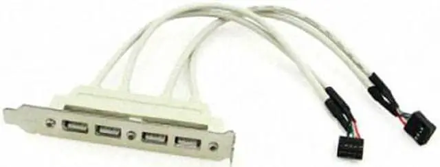 Alt view image 2 of 2 - Cablecc PCI 4 PORTS USB 2.0 Female Screw to Motherboard 9p header cable with bracket
