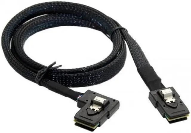 Alt view image 7 of 7 - CHENYANG  Ultra Slim Flat Left Angled 90 Degree Mini SAS 36pin SFF-8087 to 8087 Data Raid Cable 80cm