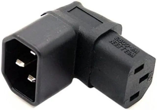 Alt view image 3 of 4 - Cablecc  IEC Male C14 to Up Direction Right Angled 90 Degree IEC Female C13 Power Extension Adapter