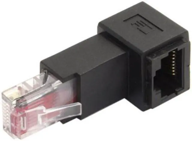 Alt view image 4 of 6 - Jimier Down Angled 90 Degree 8P8C FTP STP UTP Cat 5e Male to Female Lan Ethernet Network Extension Adapter UT-010-DN