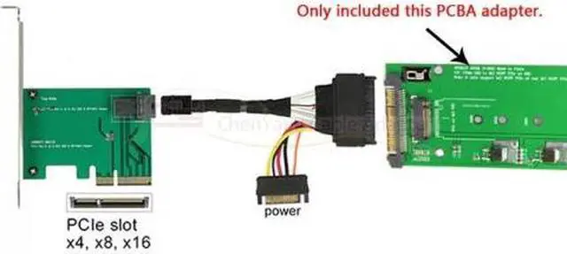 Alt view image 6 of 6 - Cablecc  SFF-8639 NVME U.2 to NGFF M.2 M-key PCIe SSD Adapter for Mainboard Replace Intel SSD 750 p3600 p3700