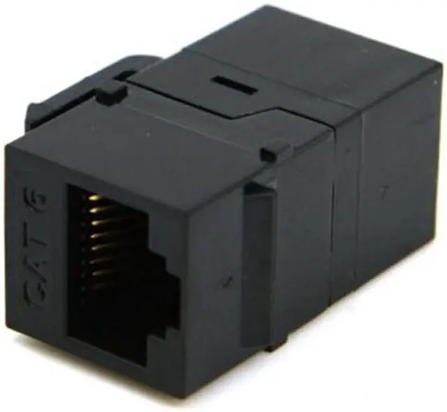 Alt view image 4 of 5 - Cablecc UTP CAT6 Keystone Coupler RJ45 Female to Female UTP CAT6 Keystone inline Coupler Black