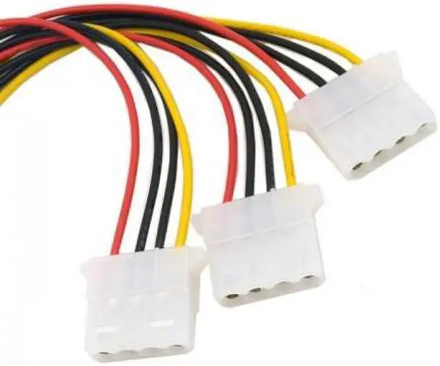 Alt view image 4 of 4 - Cablecc  IDE 4 Pin Male to 3 IDE Female Y Type Splitter Power supply Extension Cable 10cm for Hard Disk