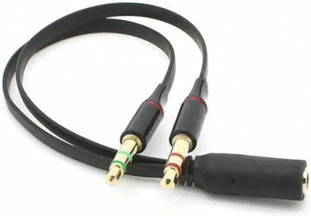 Alt view image 2 of 4 - CHENYANG Black Dual 3.5mm Male to Single Female Headphone Microphone Audio Splitter Cable for Cell Phone & Tablet & Laptop
