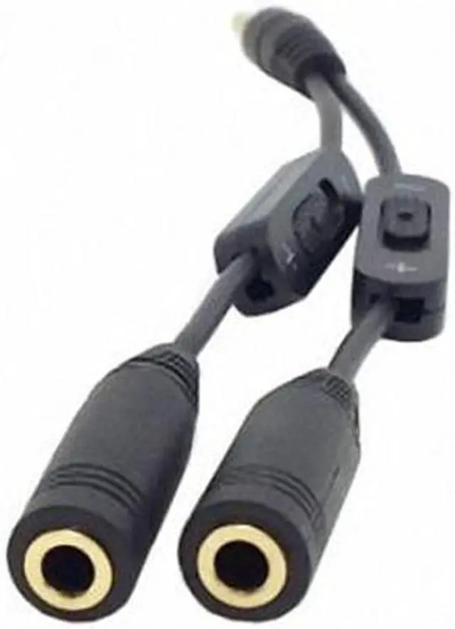 Alt view image 4 of 6 - Cablecc Black 3.5mm Stereo Male to Double 3.5mm Female Audio Headphone Y Splitter Cable with Volume Switch
