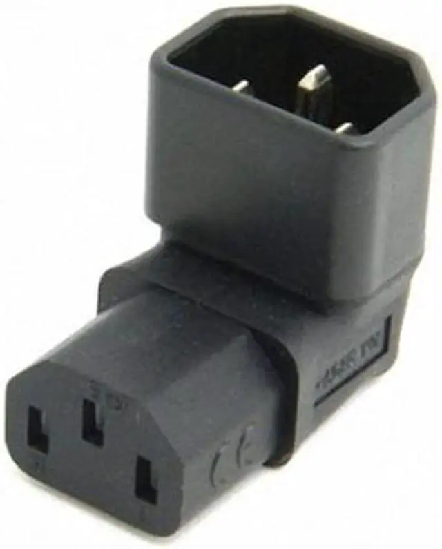 Alt view image 4 of 6 - CY IEC Male C14 to Down Right Angled 90 Degree IEC Female C13 Power Extension Adapter PW-121-DN