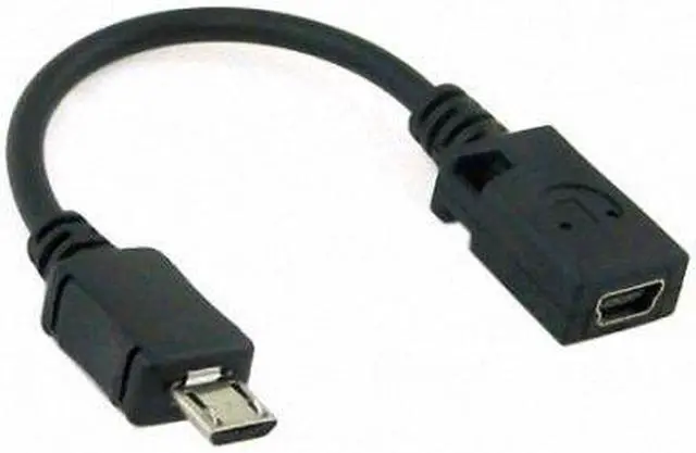 Alt view image 2 of 2 - Cablecc Micro USB 5pin Male to Mini USB 5pin Female data charge cable 10cm