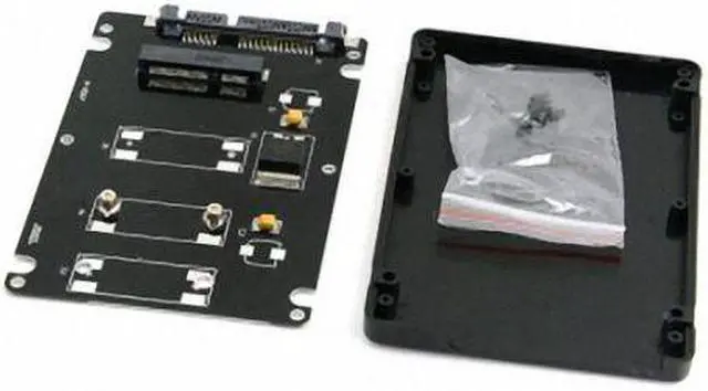 Alt view image 4 of 6 - Cablecc  Mini PCI-E mSATA SSD to 2.5" SATA Hard Disk Enclosure Case Converter Adapter for Intel Samsung Asus Black